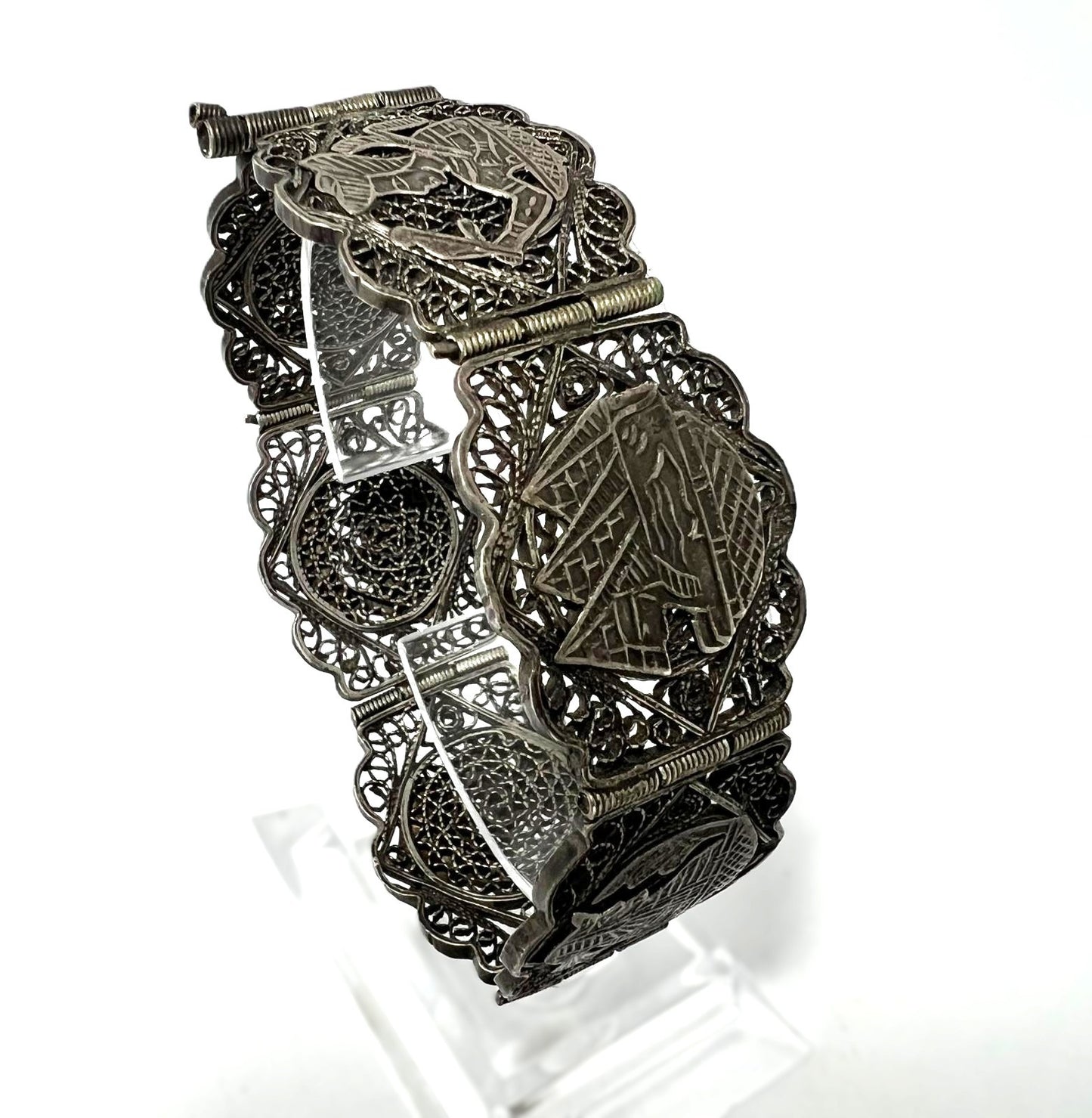  Art Déco Ägypten Revival Silberarmband