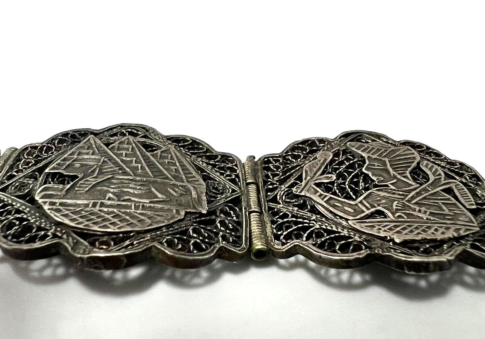  Art Déco Ägypten Revival Silberarmband