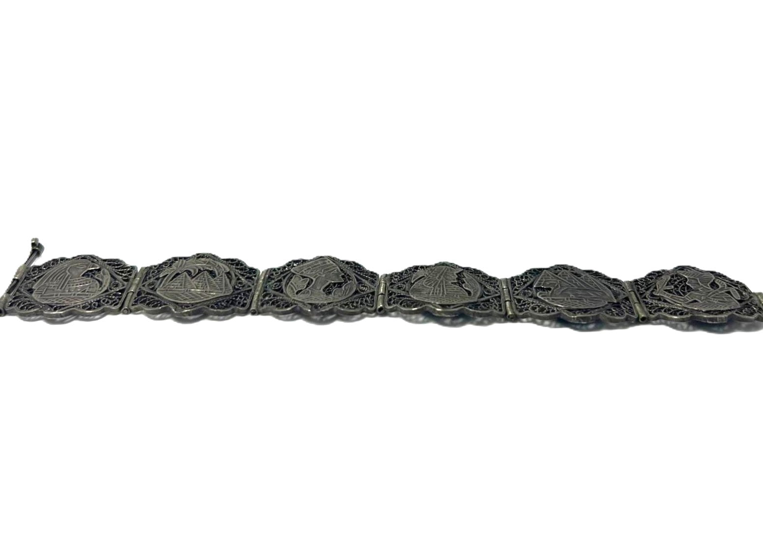  Art Déco Ägypten Revival Silberarmband