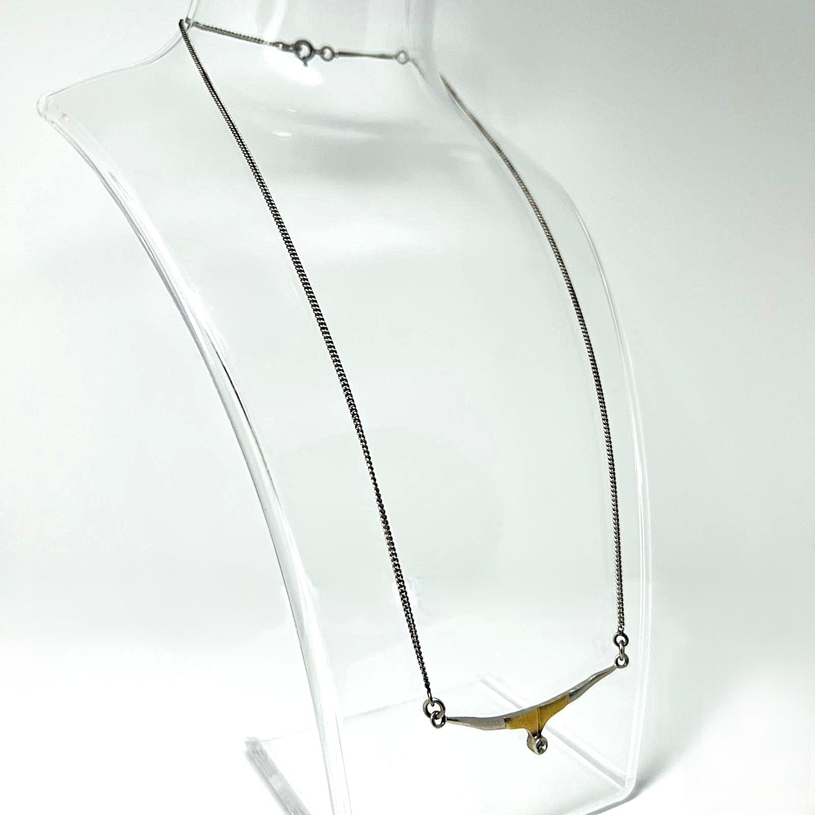 Minimalistische 925 Silber Kette bicolor