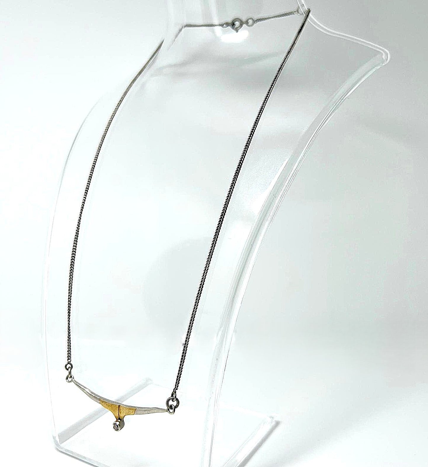 Minimalistische 925 Silber Kette bicolor