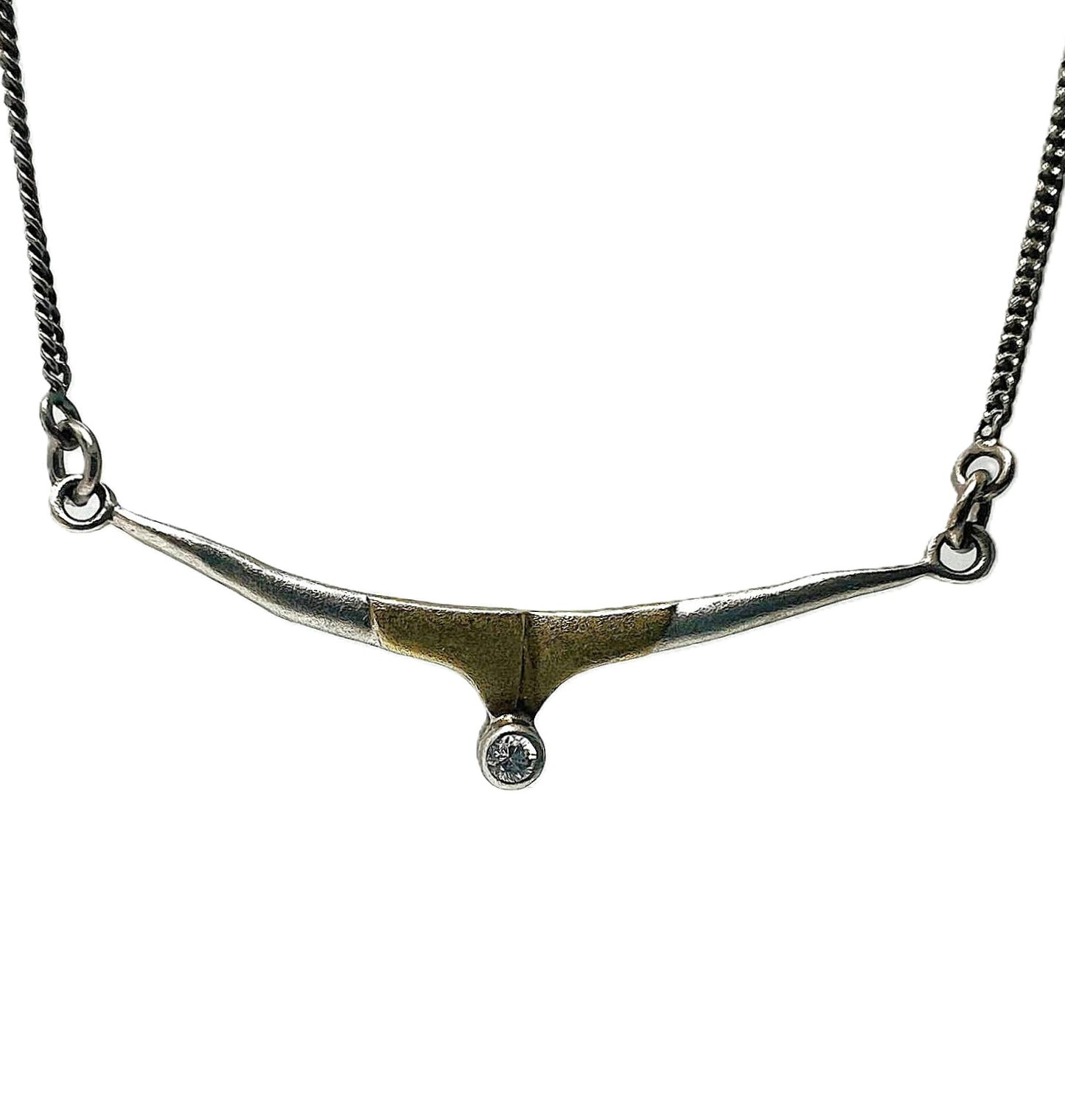 Minimalistische 925 Silber Kette bicolor