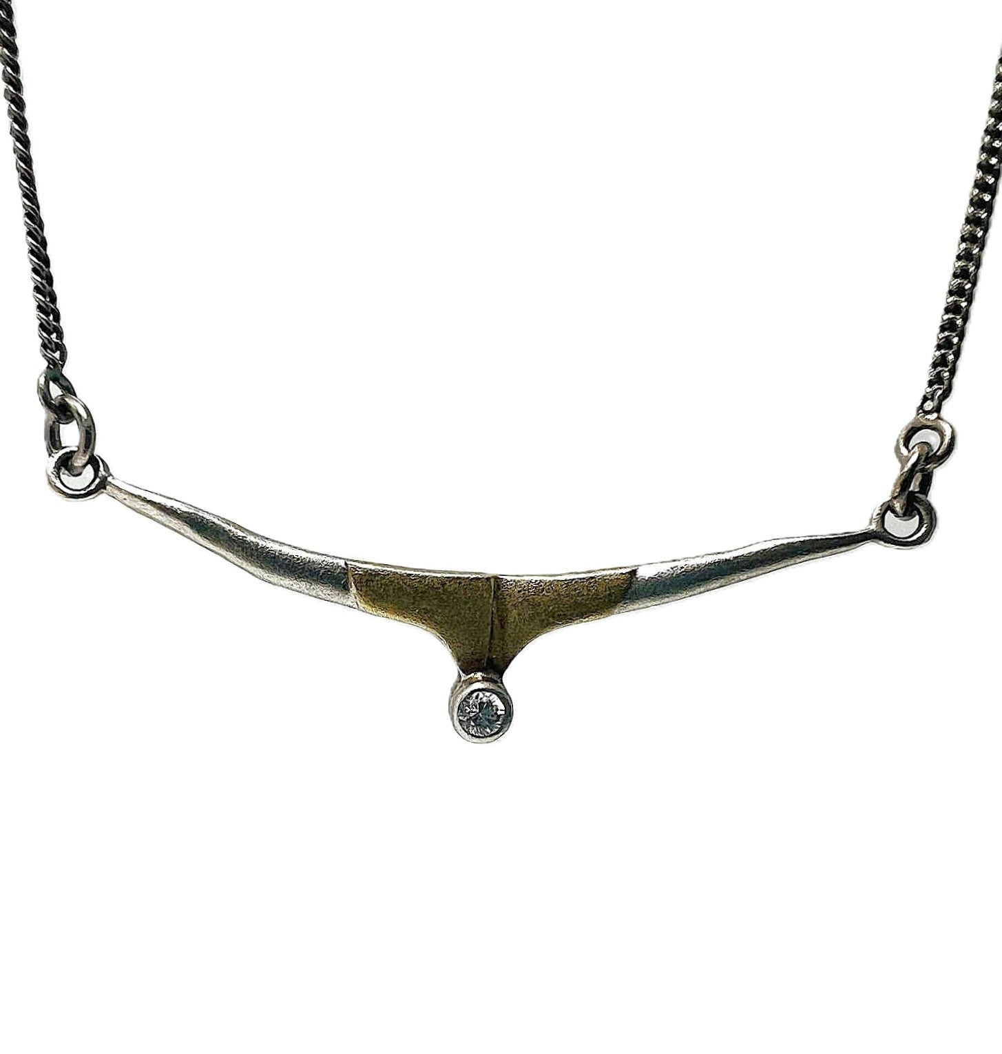 Minimalistische 925 Silber Kette bicolor