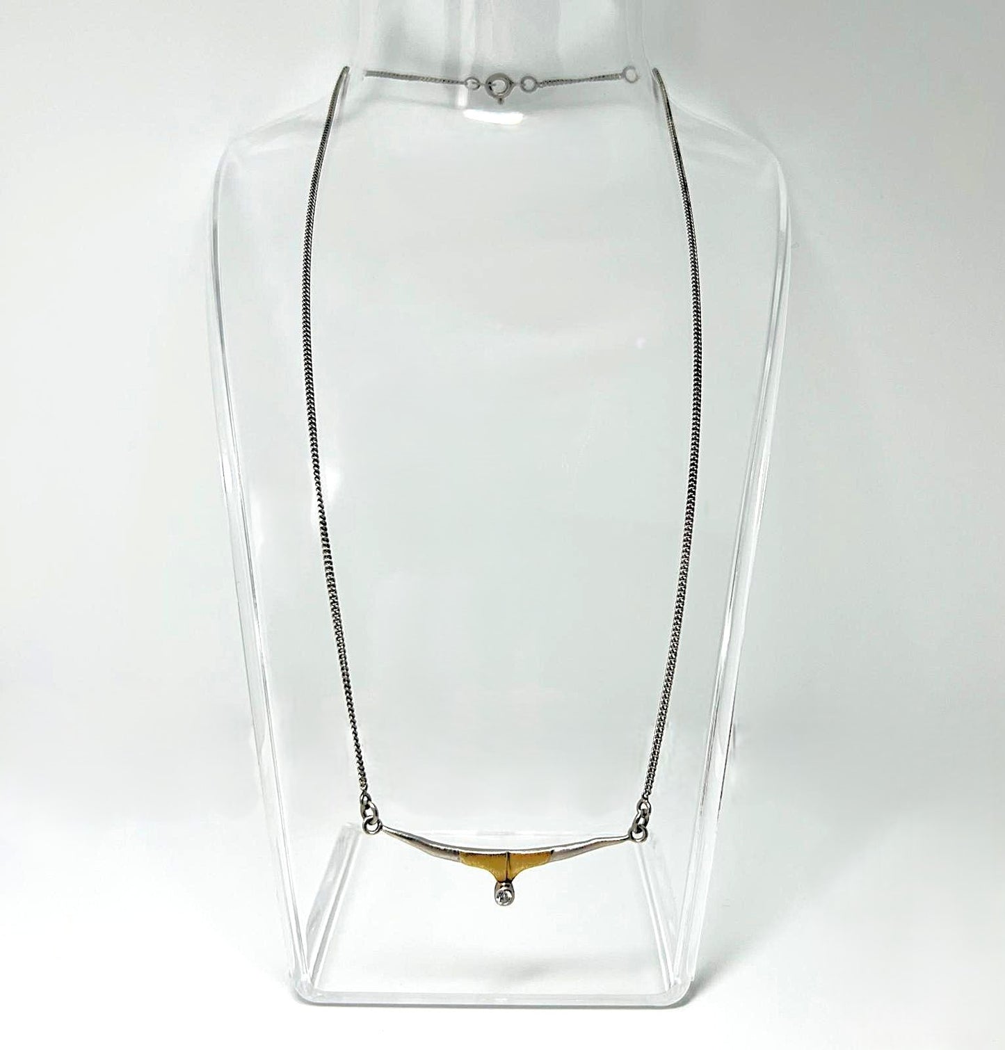 Minimalistische 925 Silber Kette bicolor