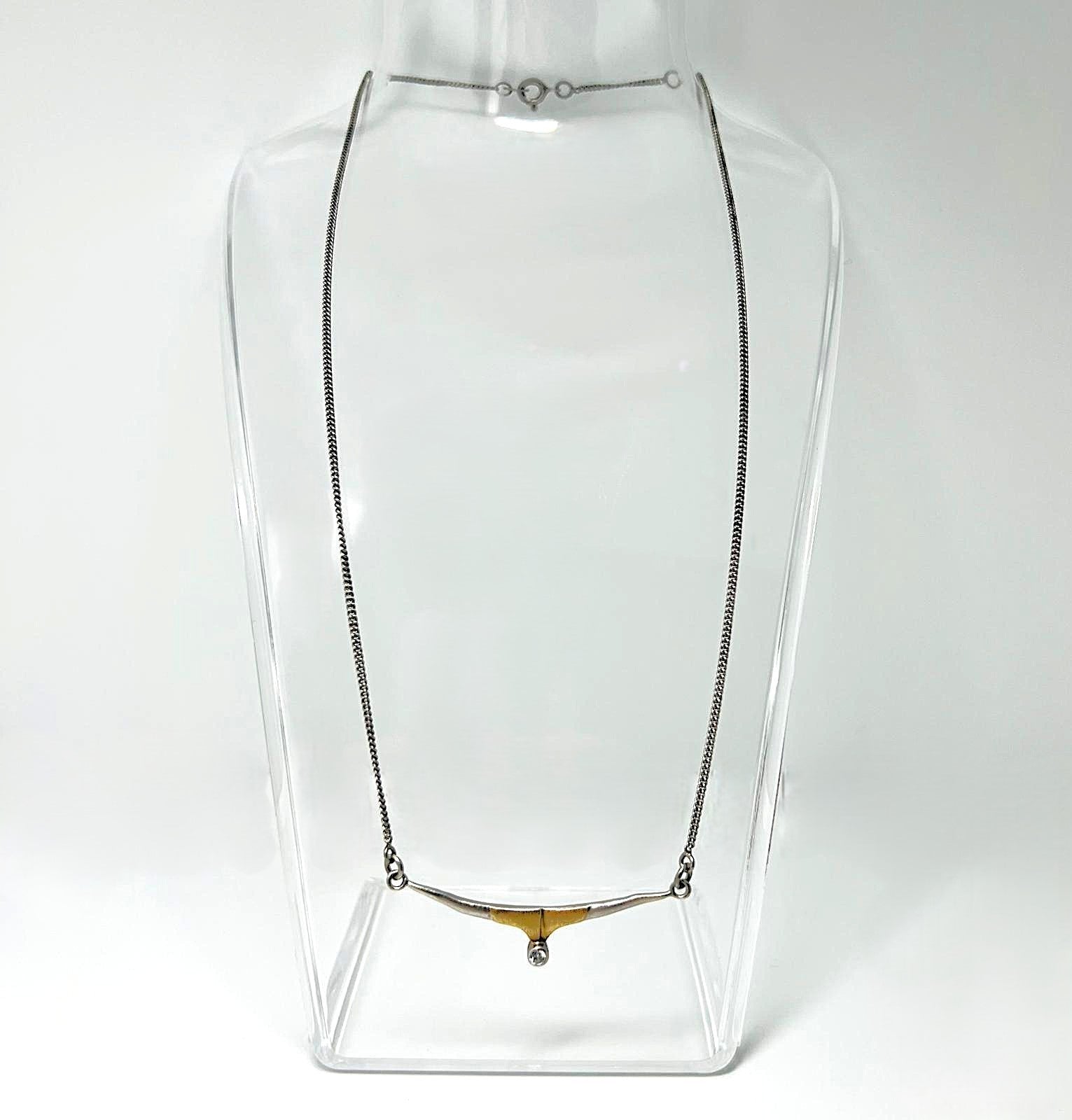 Minimalistische 925 Silber Kette bicolor