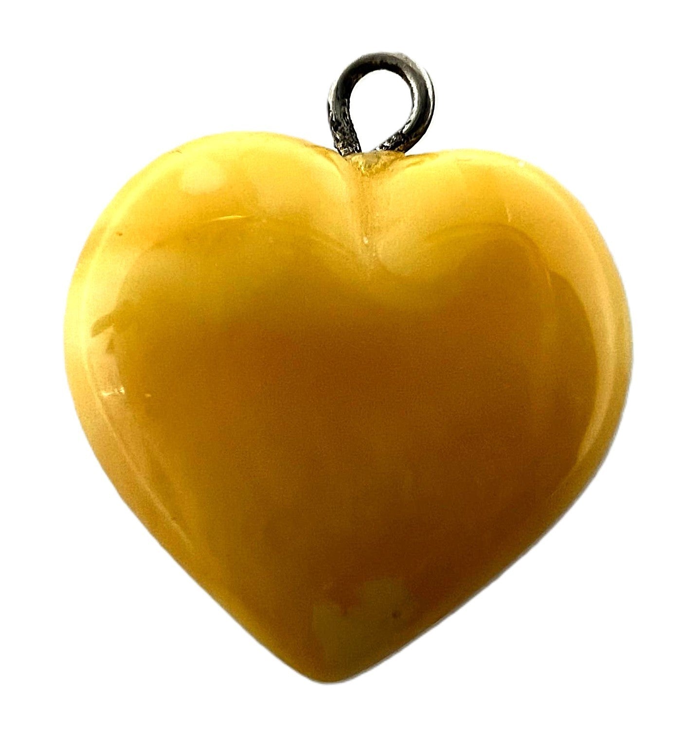 Minimalistischer Butterscotch Bernstein Herz Anhänger