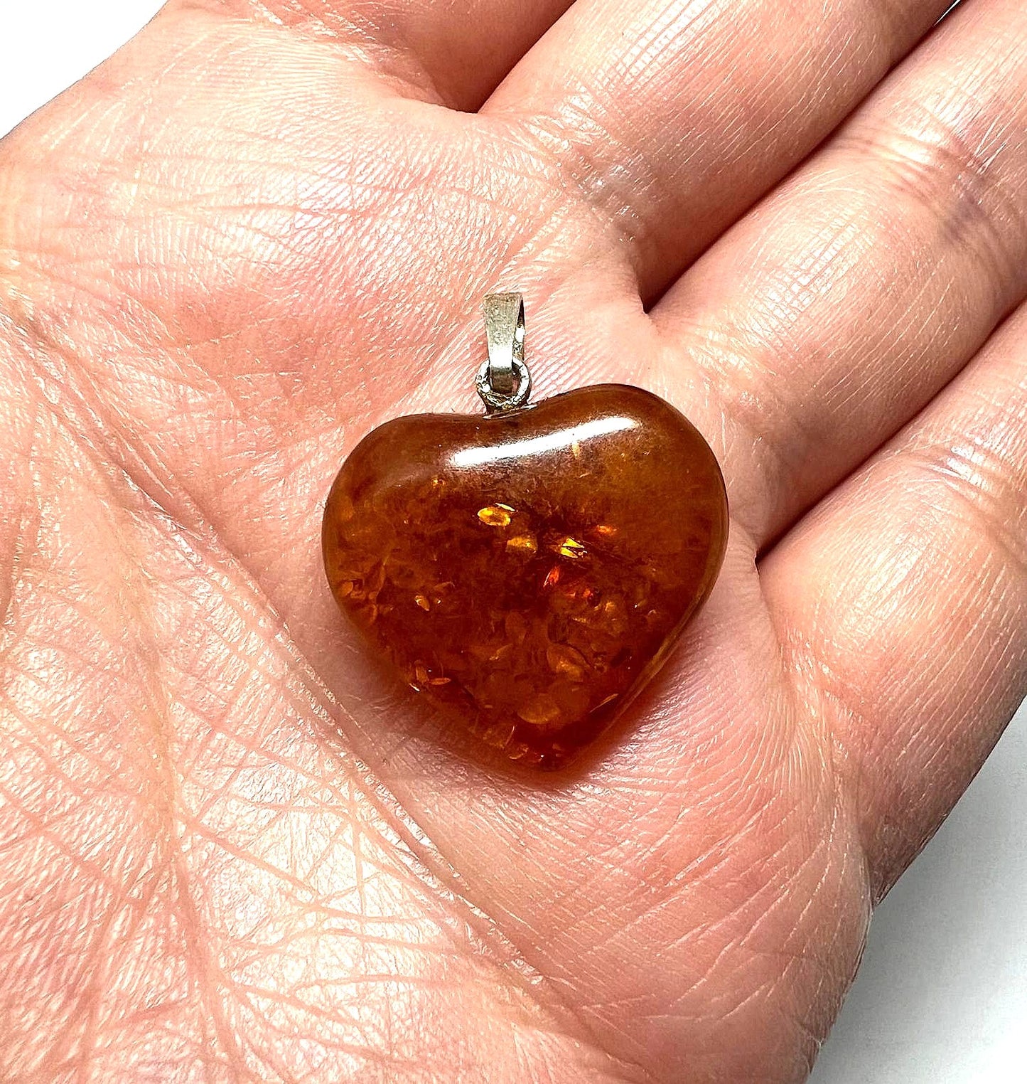 Bernstein Herz Anhänger