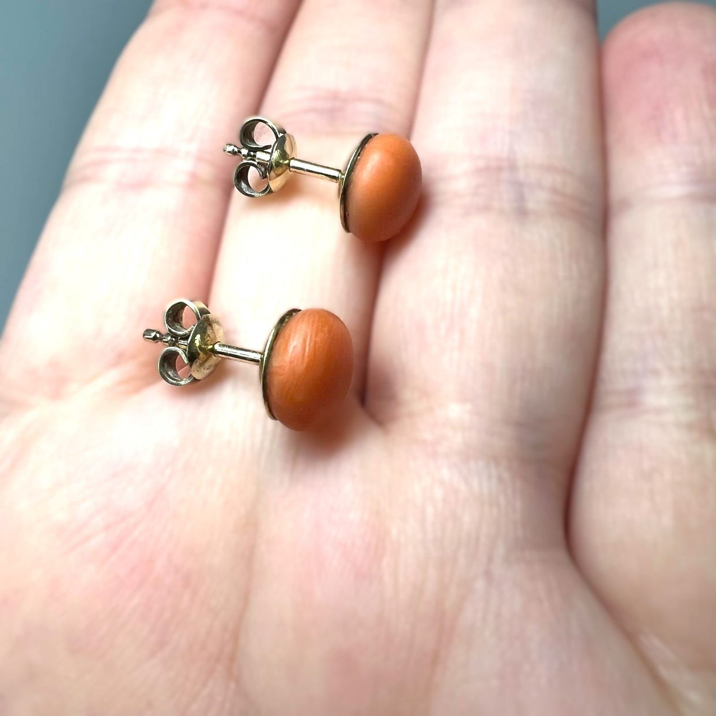 585 Gold Korallen Ohrstecker