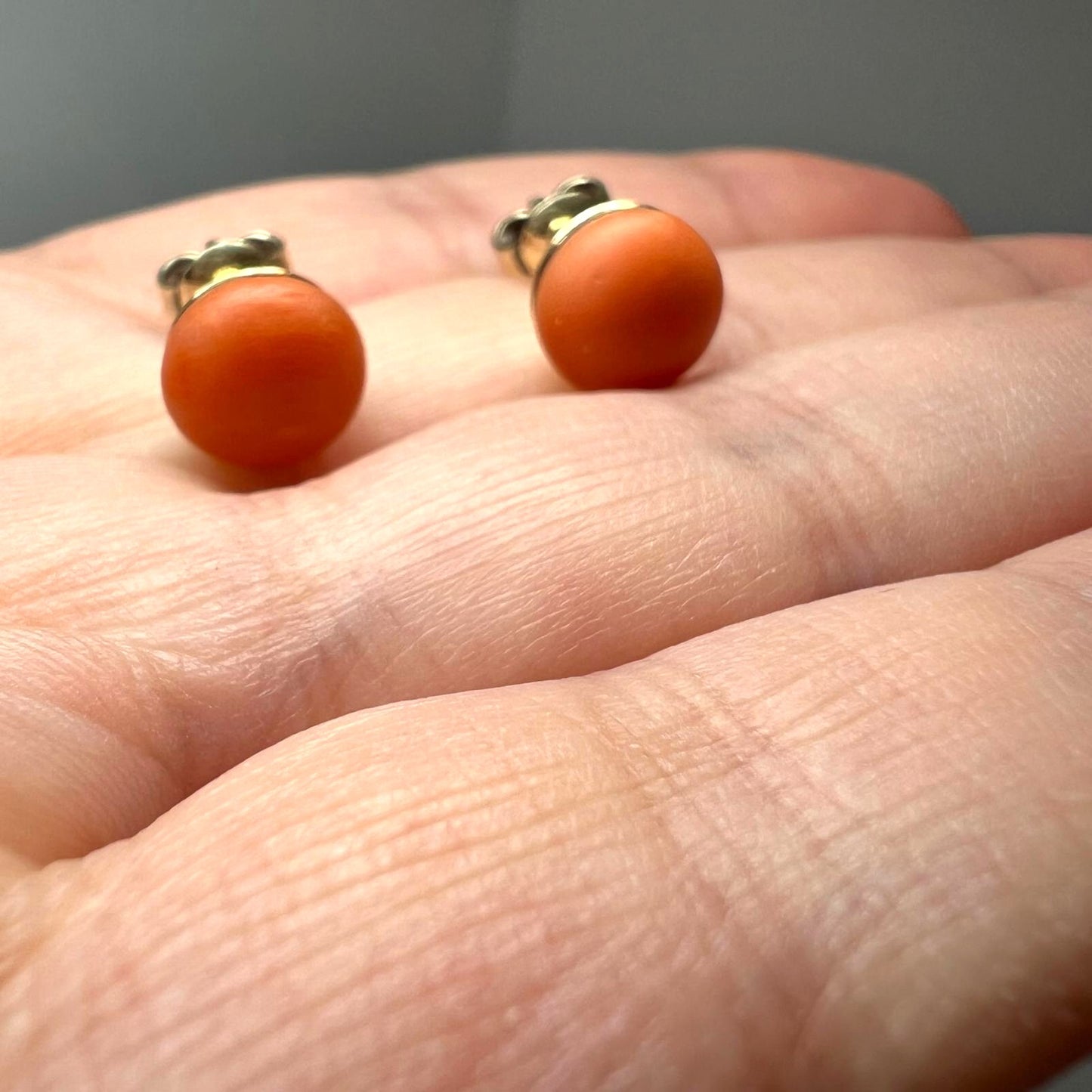 585 Gold Korallen Ohrstecker