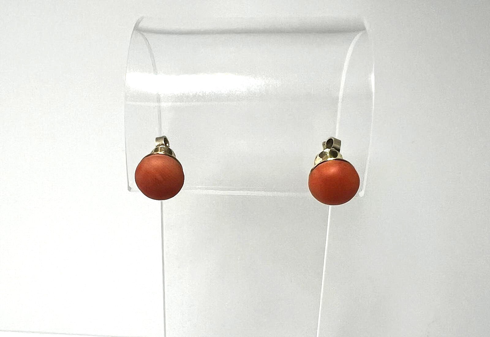 585 Gold Korallen Ohrstecker