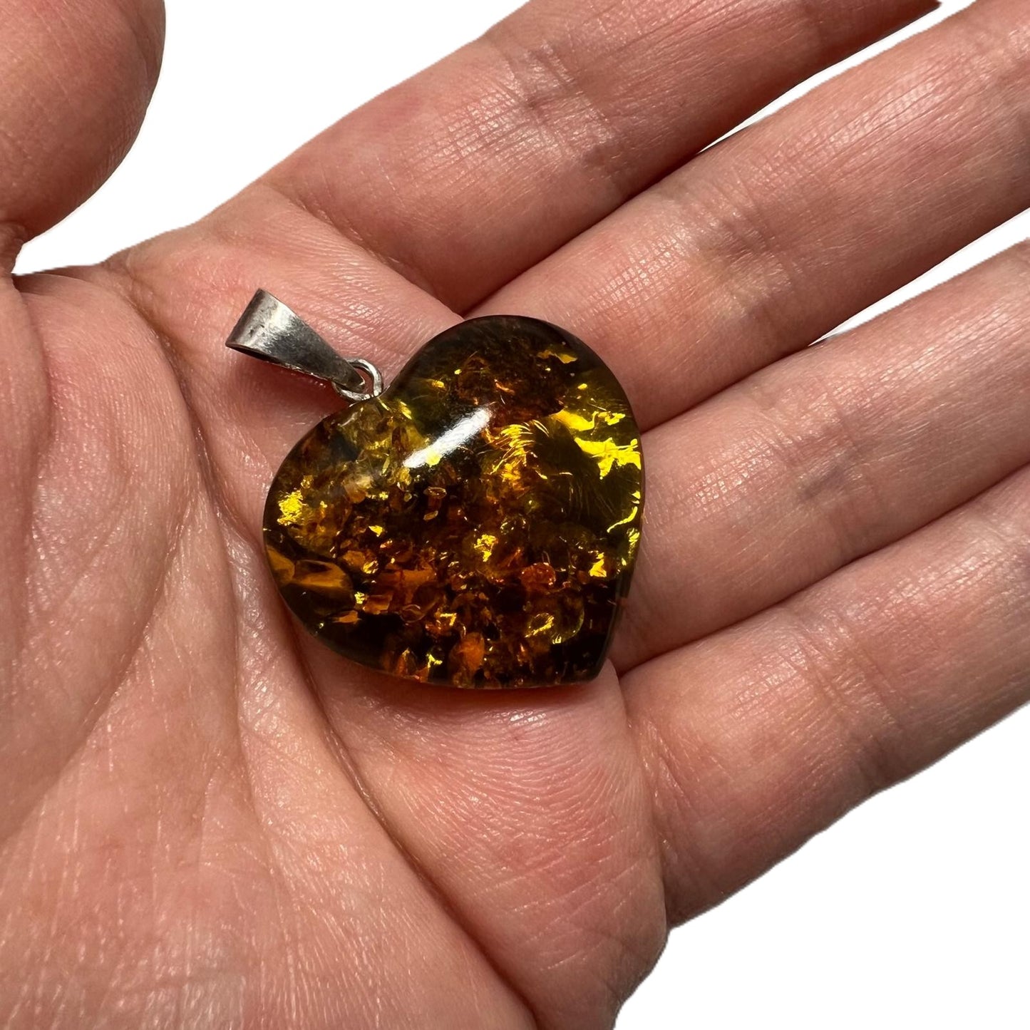 Bernstein Herz Anhänger 