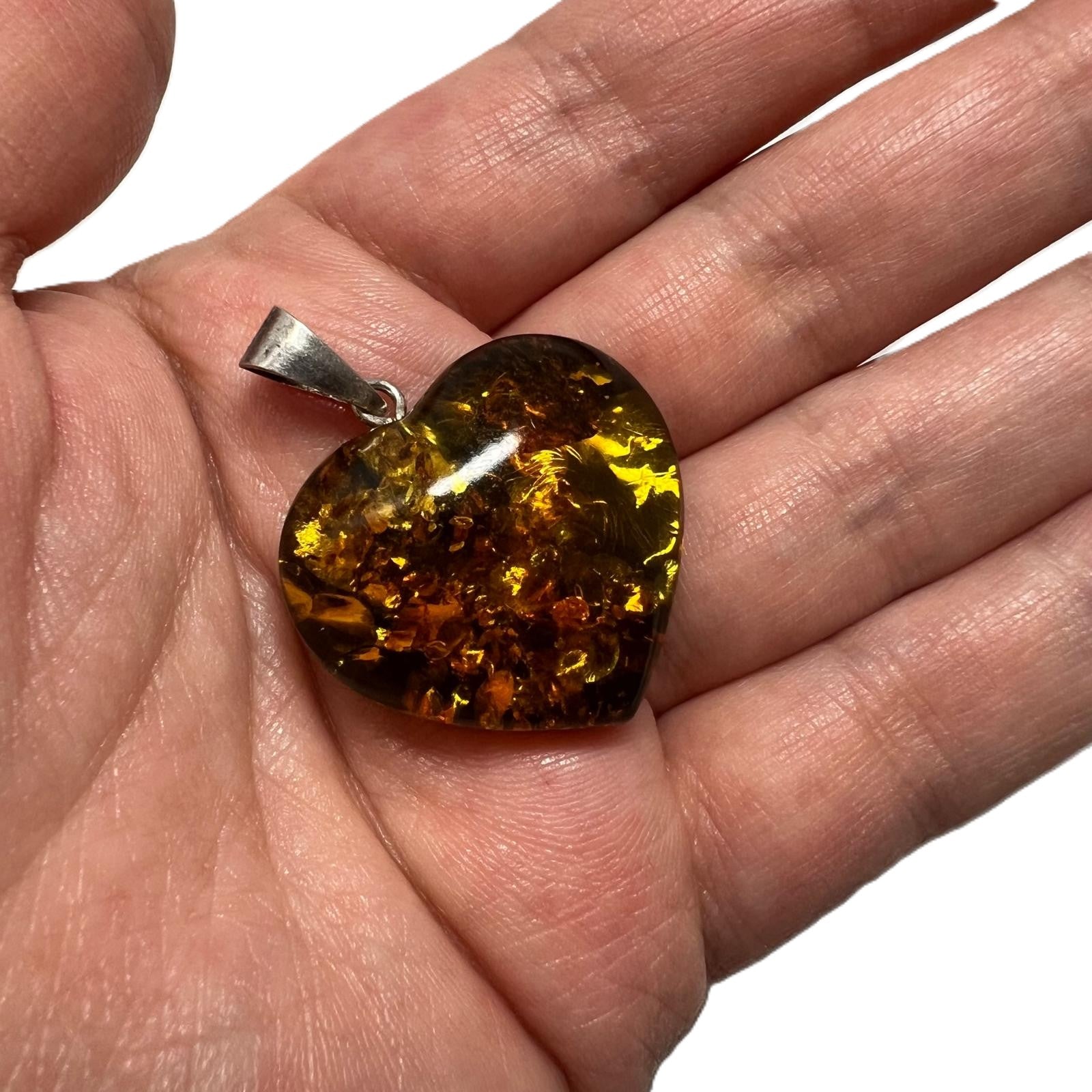 Bernstein Herz Anhänger 