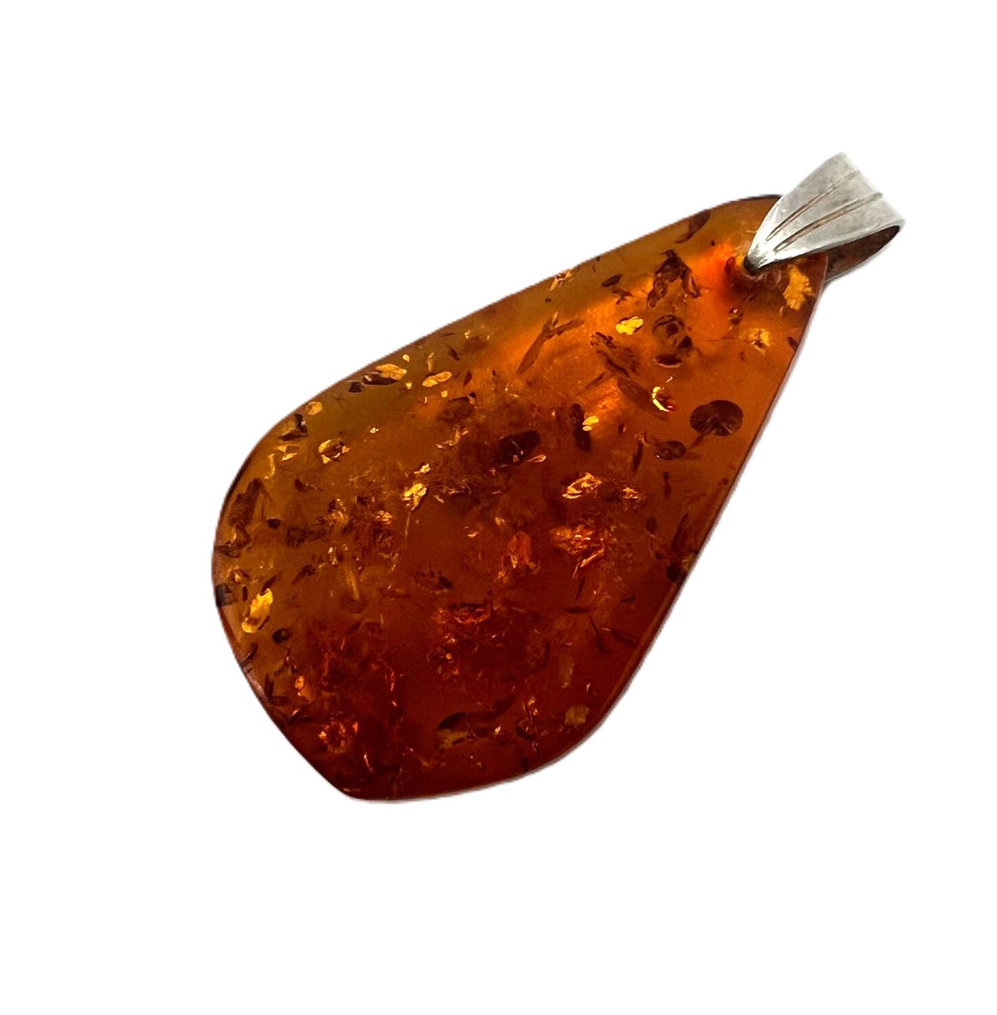 Vintage 925er Silber Bernsteinanhänger 