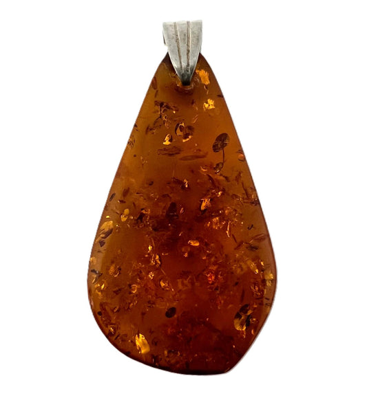 Vintage 925er Silber Bernsteinanhänger 