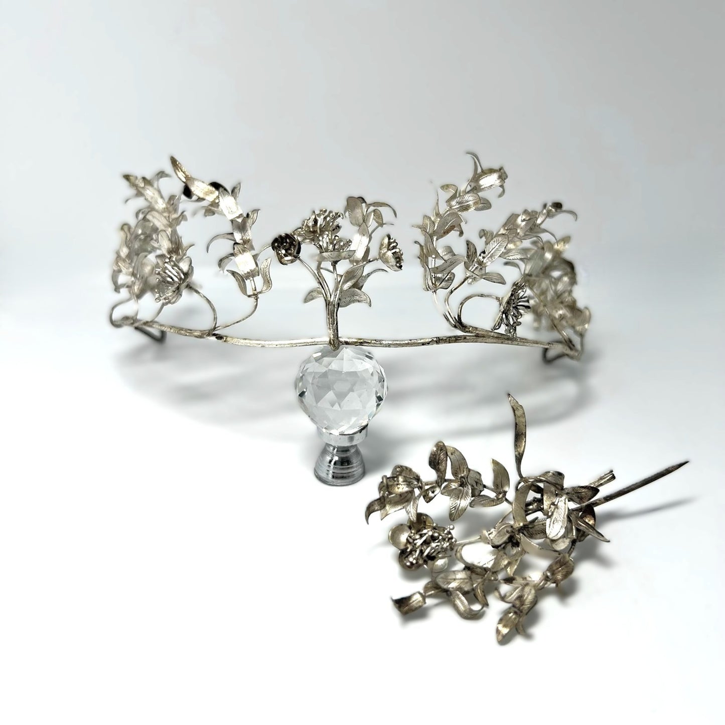 Antiker versilberter Brautkranz