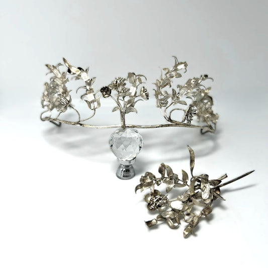 Antiker versilberter Brautkranz