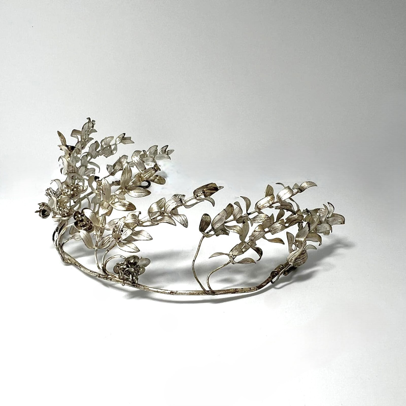 Antiker versilberter Brautkranz