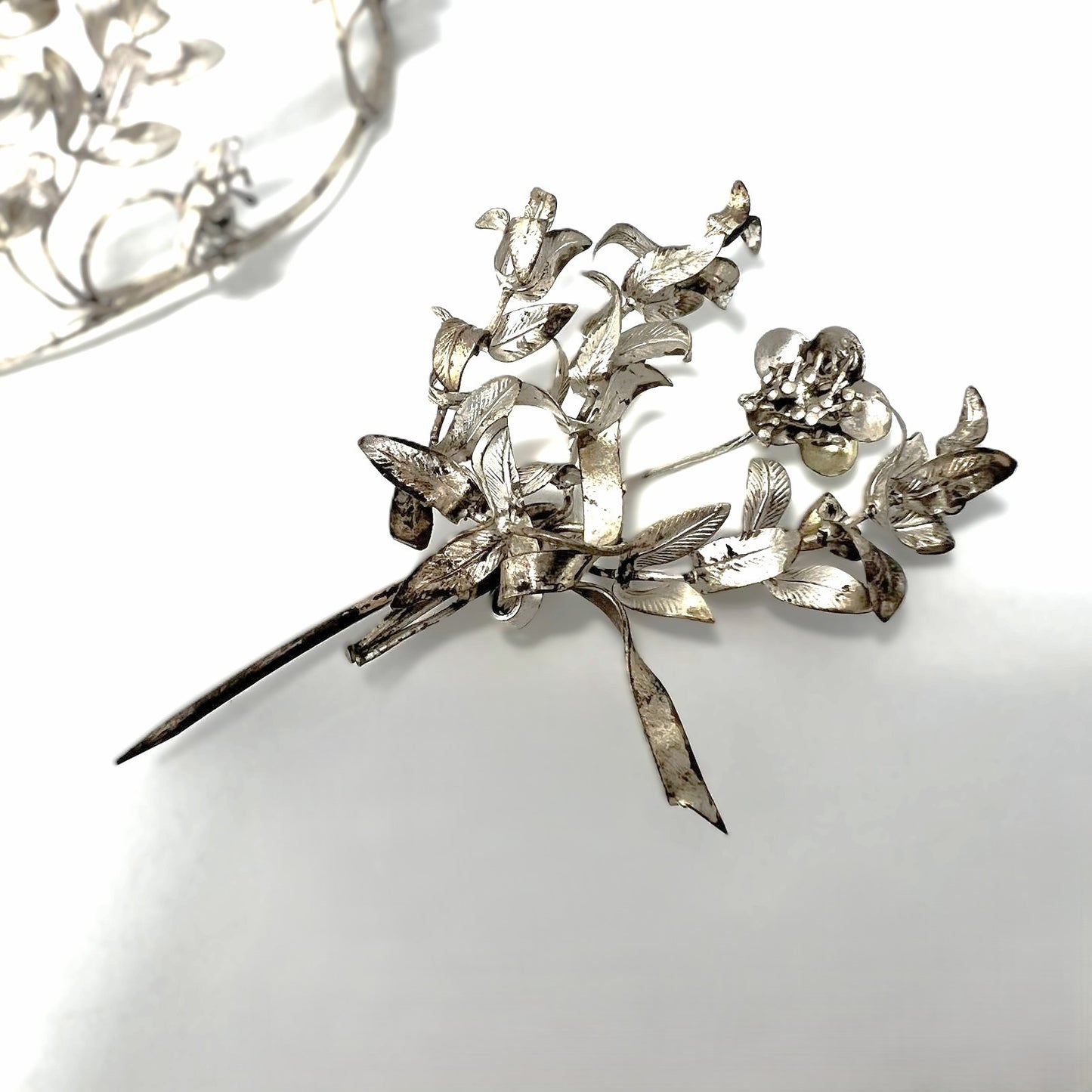 Antiker versilberter Brautkranz