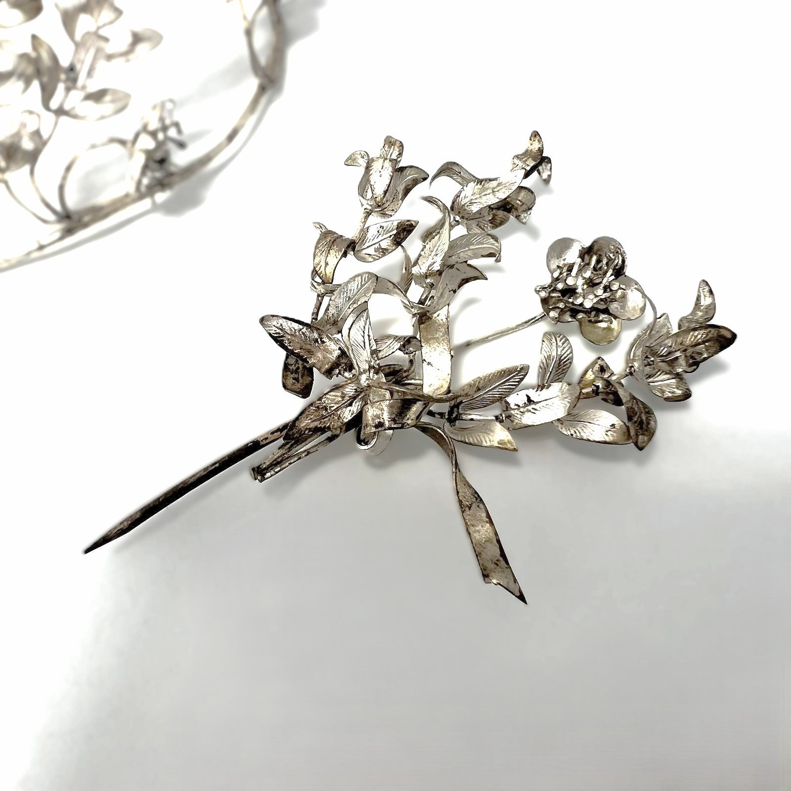 Antiker versilberter Brautkranz