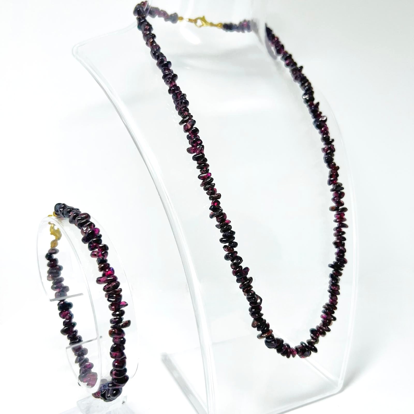 Vintage Granat Edelstein Set 