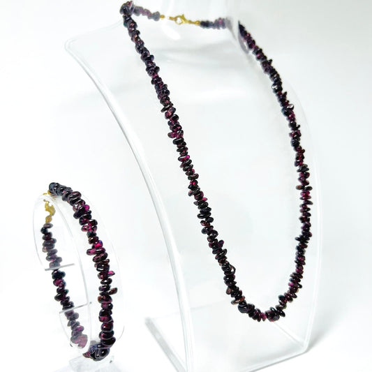 Vintage Granat Edelstein Set 