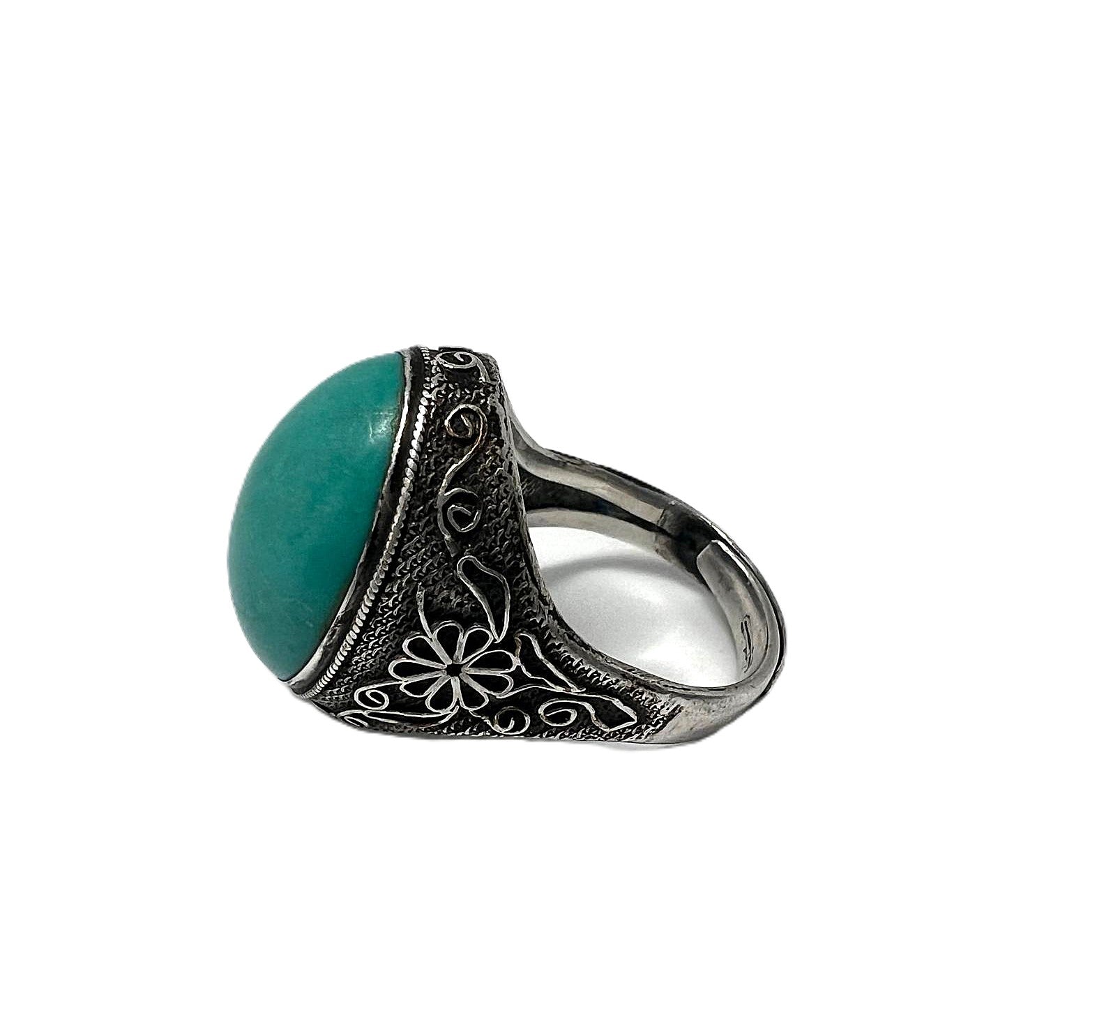 Silberring mit großem Türkis