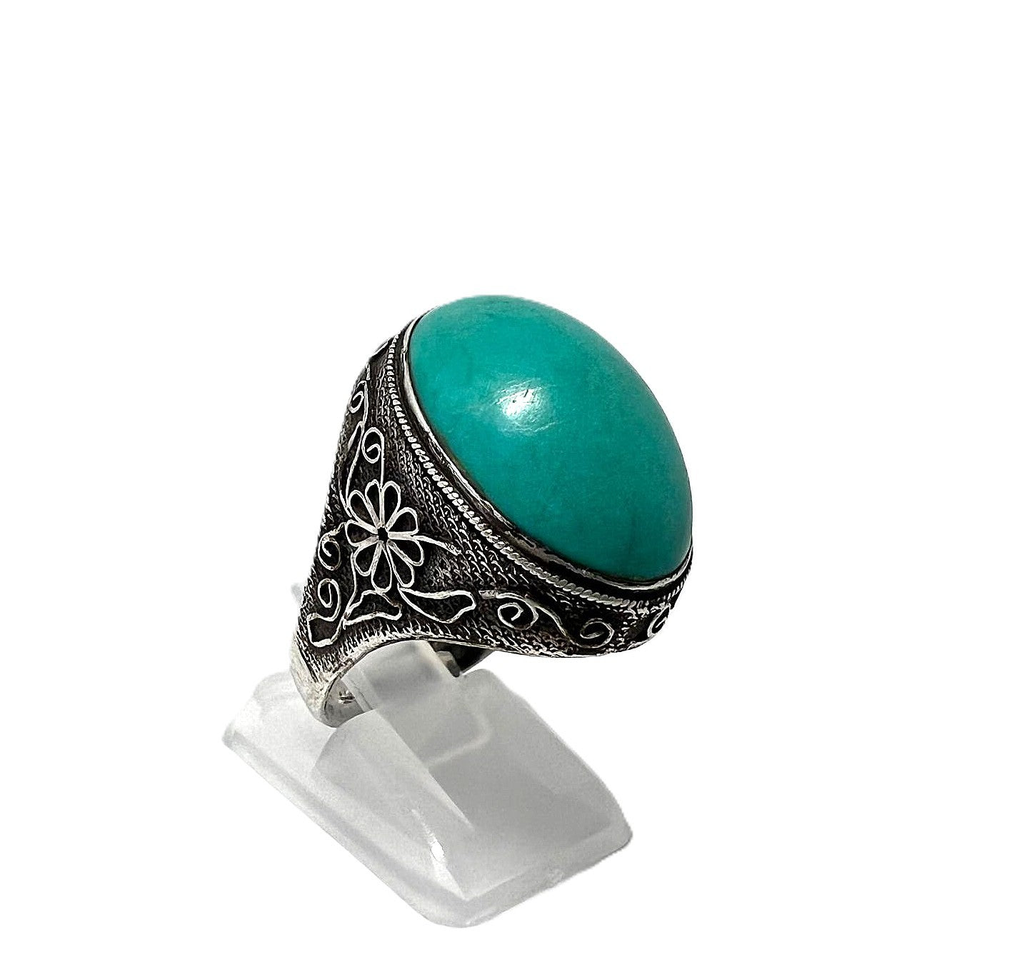 Silberring mit großem Türkis