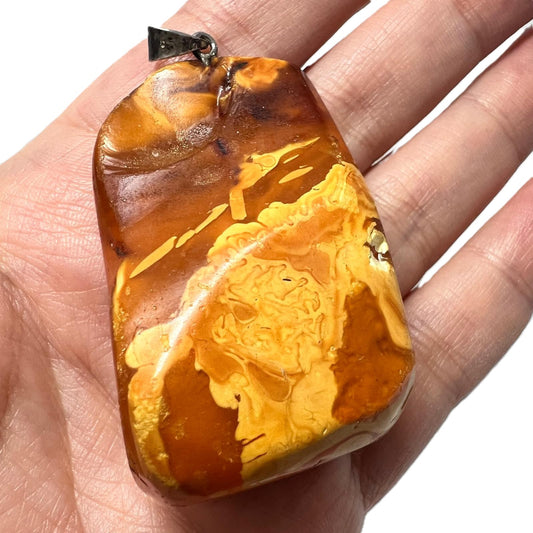 Antiker Bernstein Anhänger 830 Silber