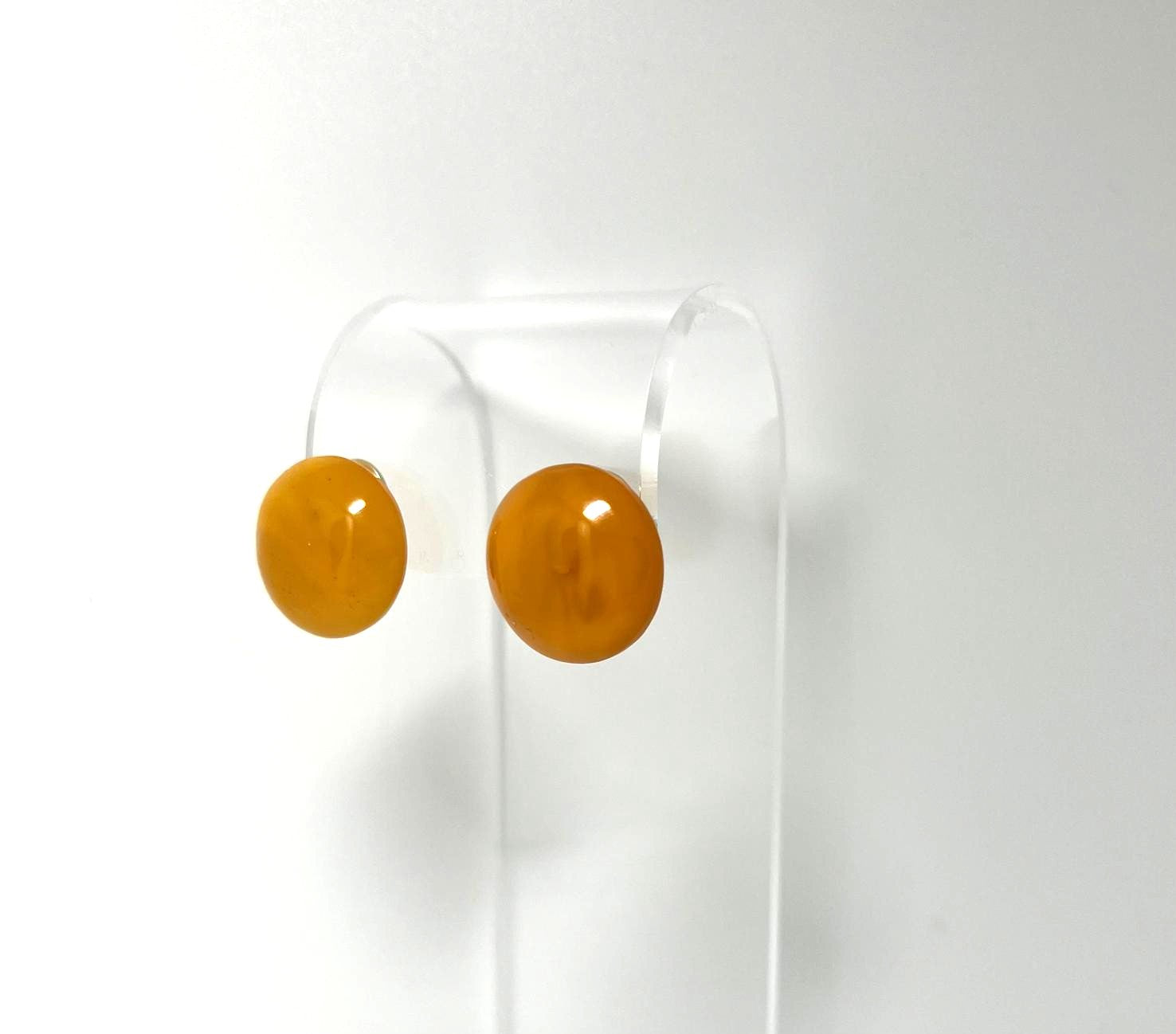 Antike Art Déco Bernstein-Ohrclips 