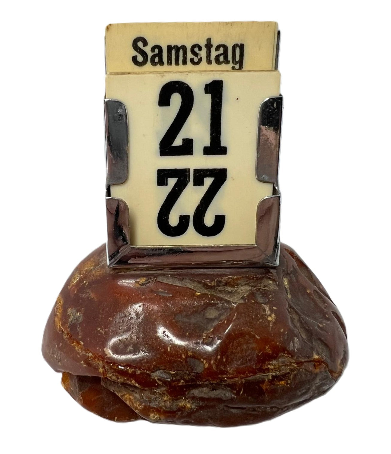 Art Deco Ewiger Tischkalender aus Bernstein