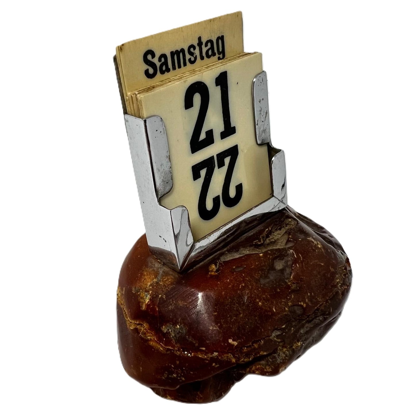 Art Deco Ewiger Tischkalender aus Bernstein