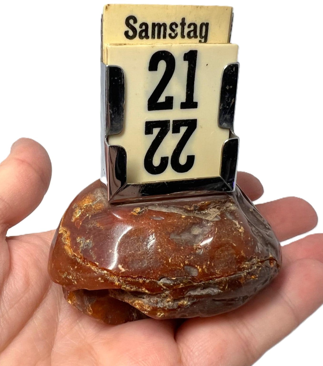 Art Deco Ewiger Tischkalender aus Bernstein