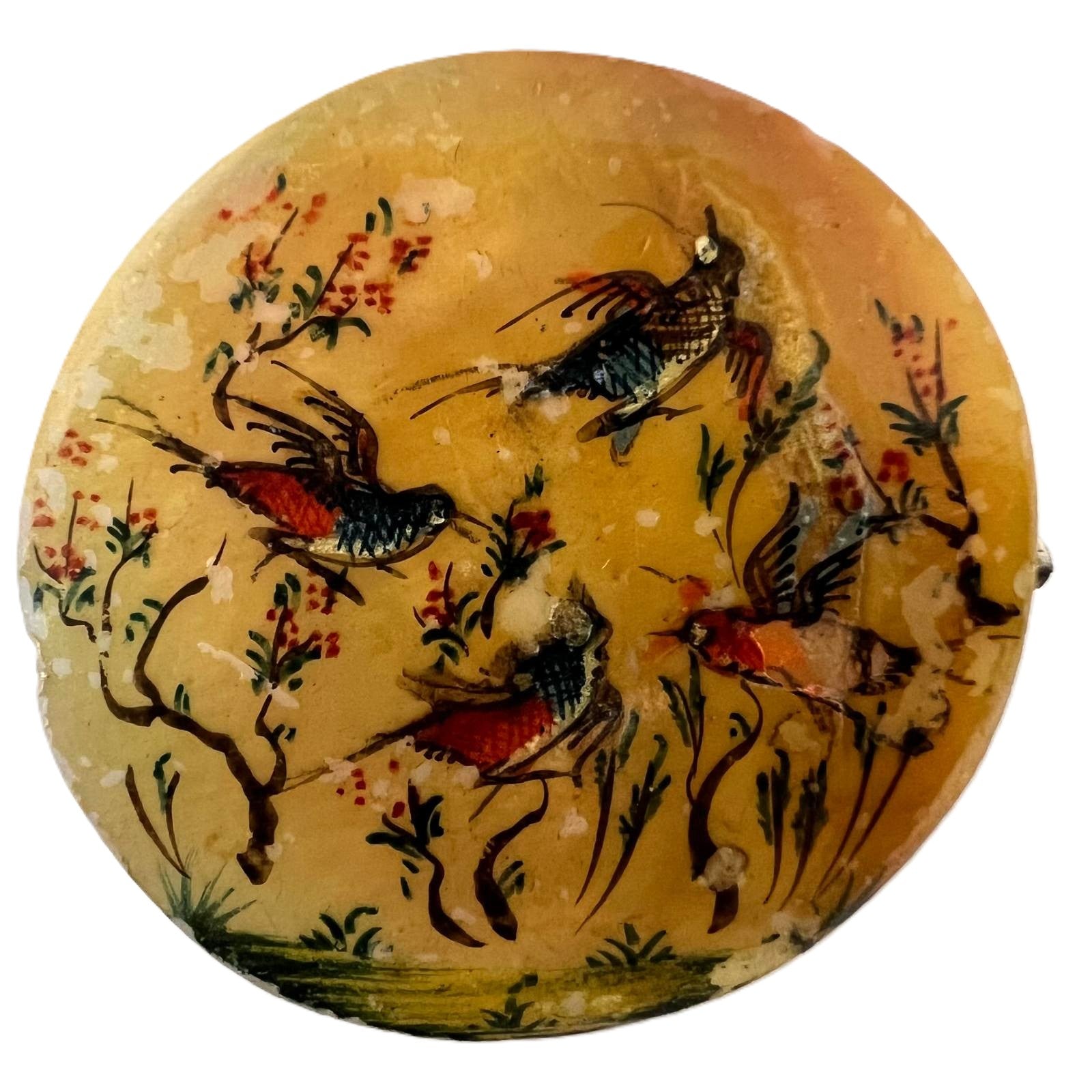 Viktorianische Perlmutt-Brosche