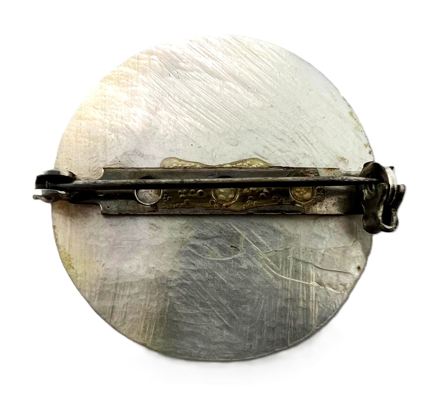 Viktorianische Perlmutt-Brosche