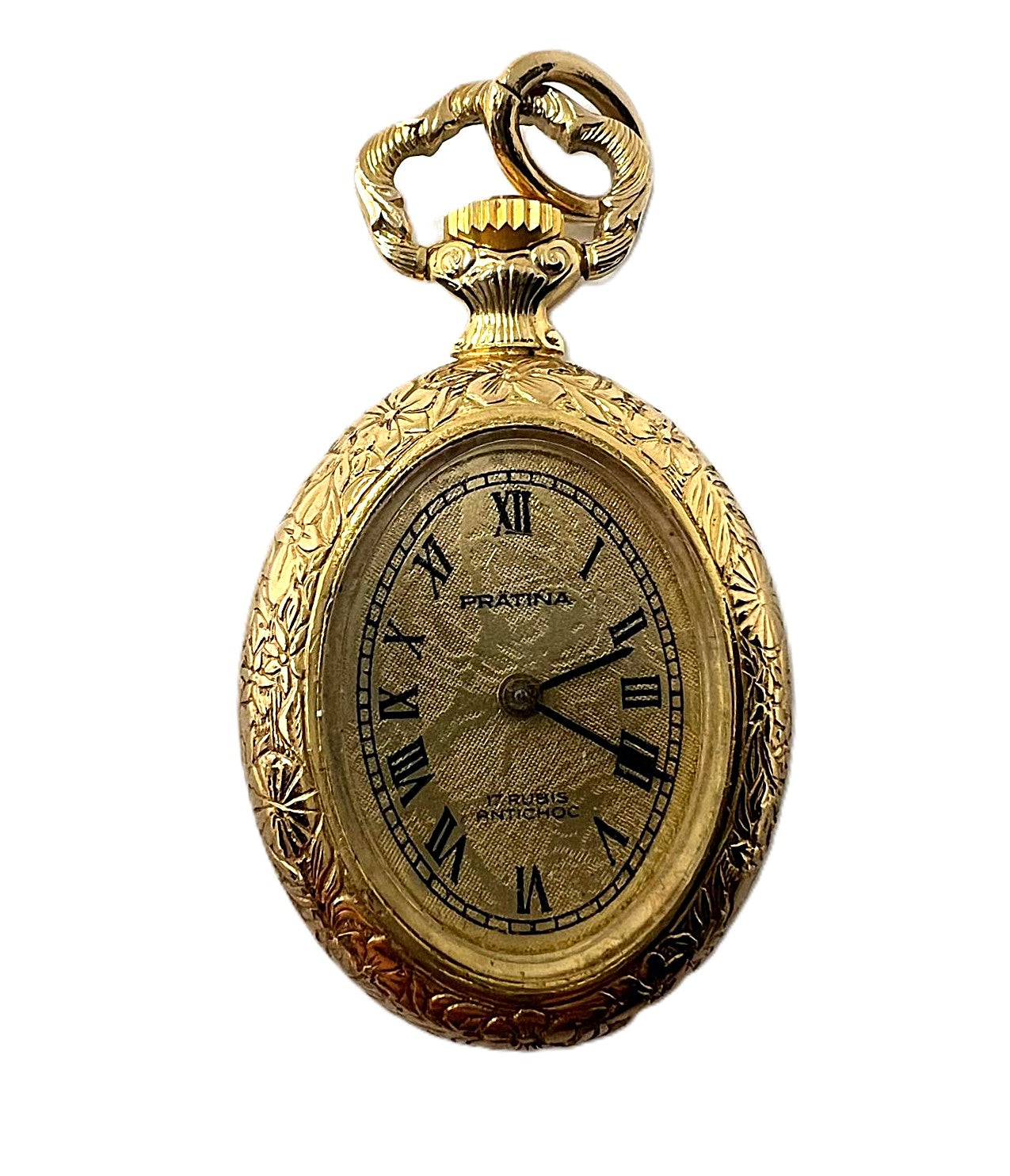 Antike PRATINA Taschenuhr oval