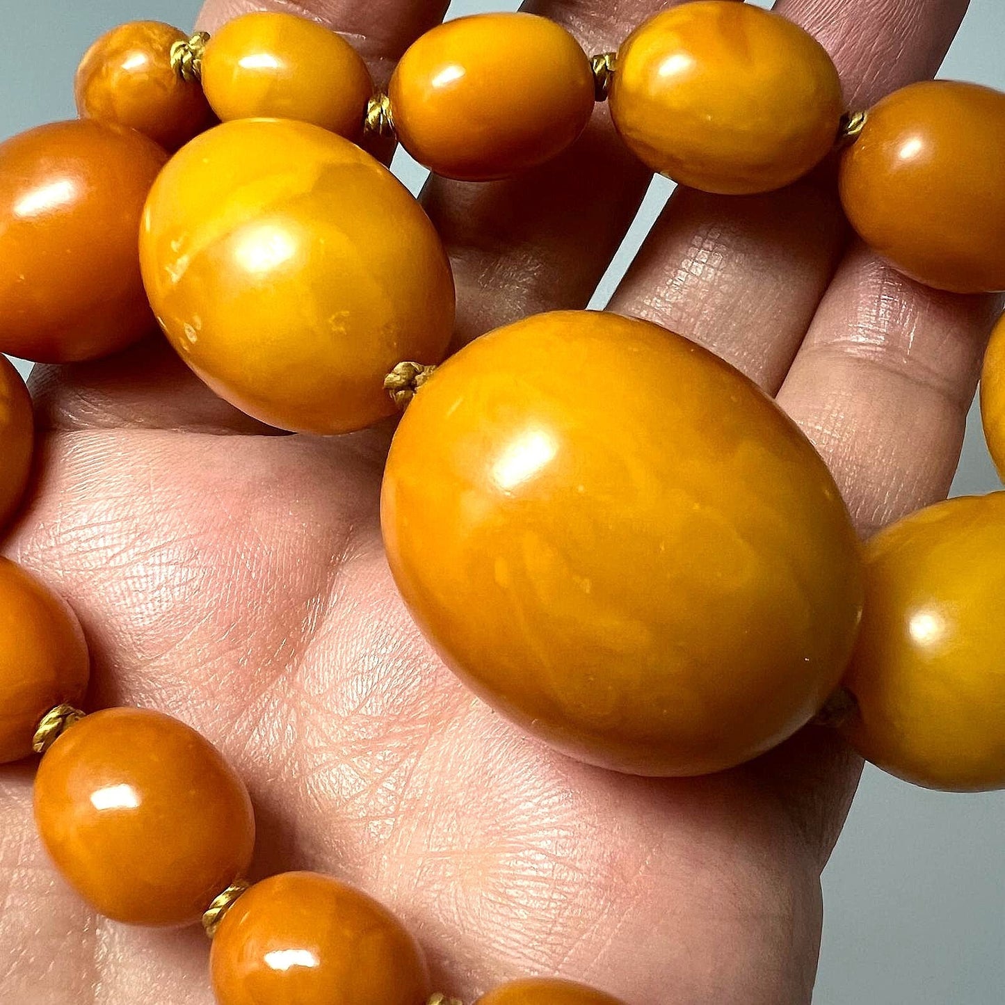 Antike Butterscotch Bernstein-Kette