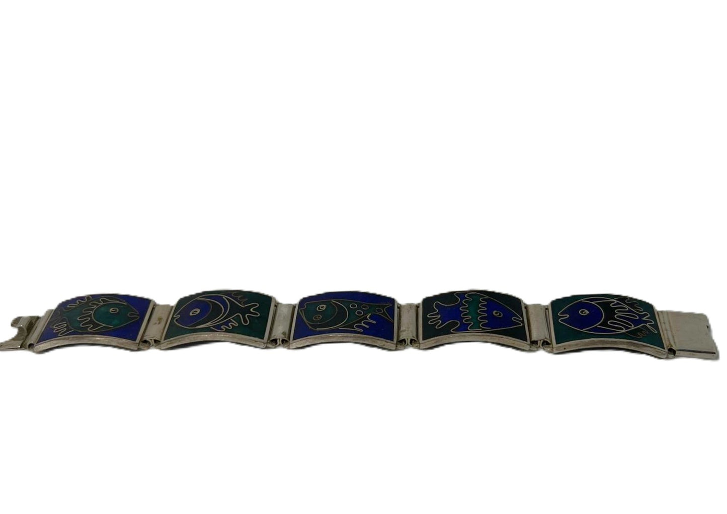 Emaille Armband Silber Fisch Design 