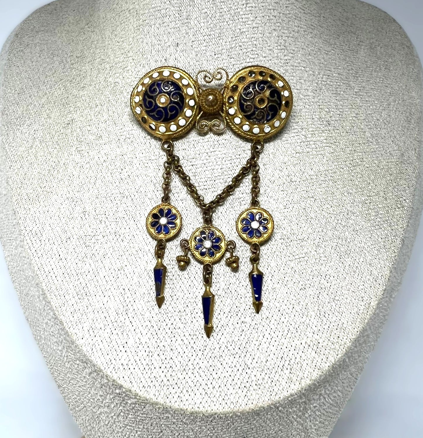 Antike Jugendstil Emaille Brosche