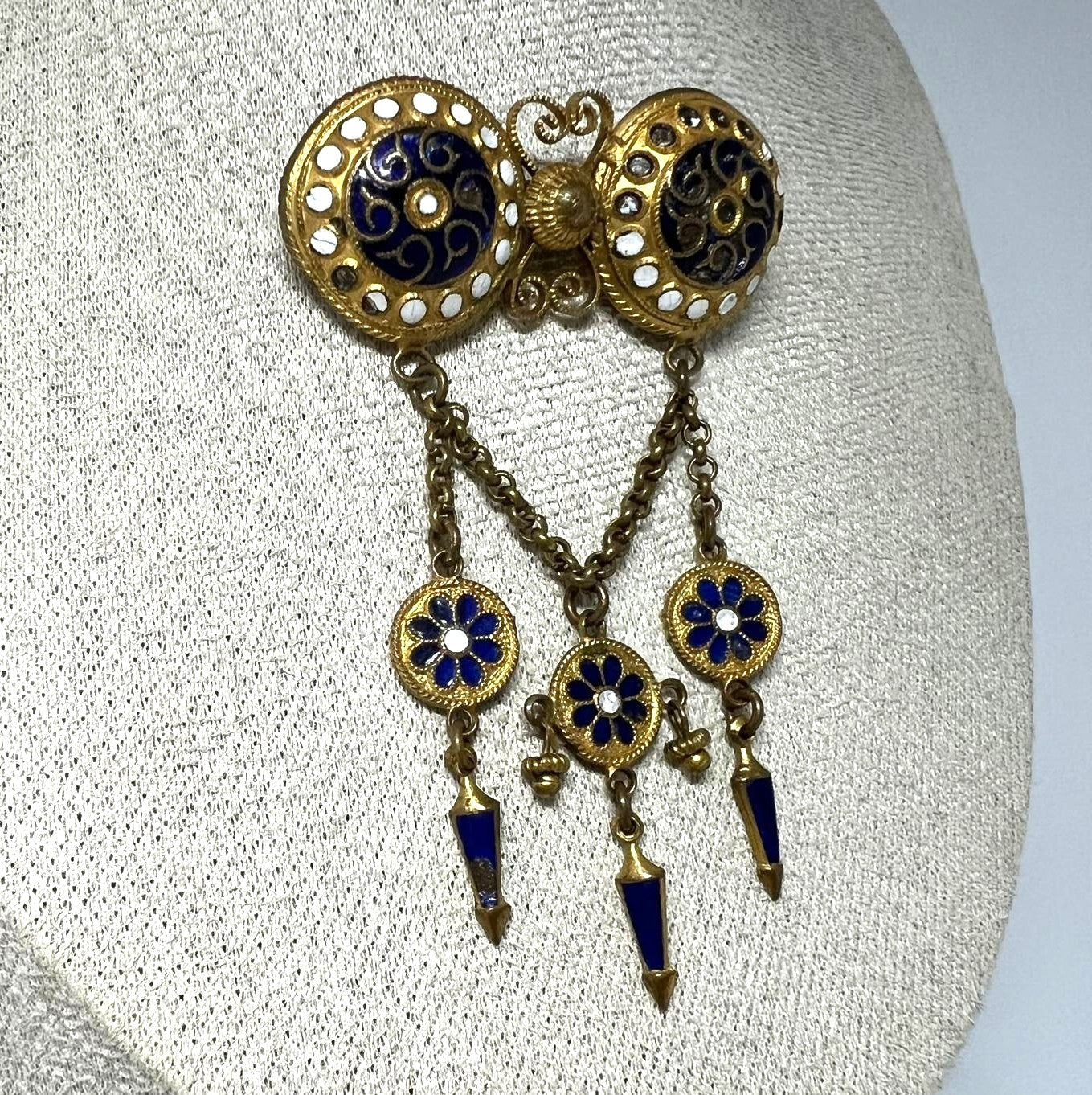 Antike Jugendstil Emaille Brosche