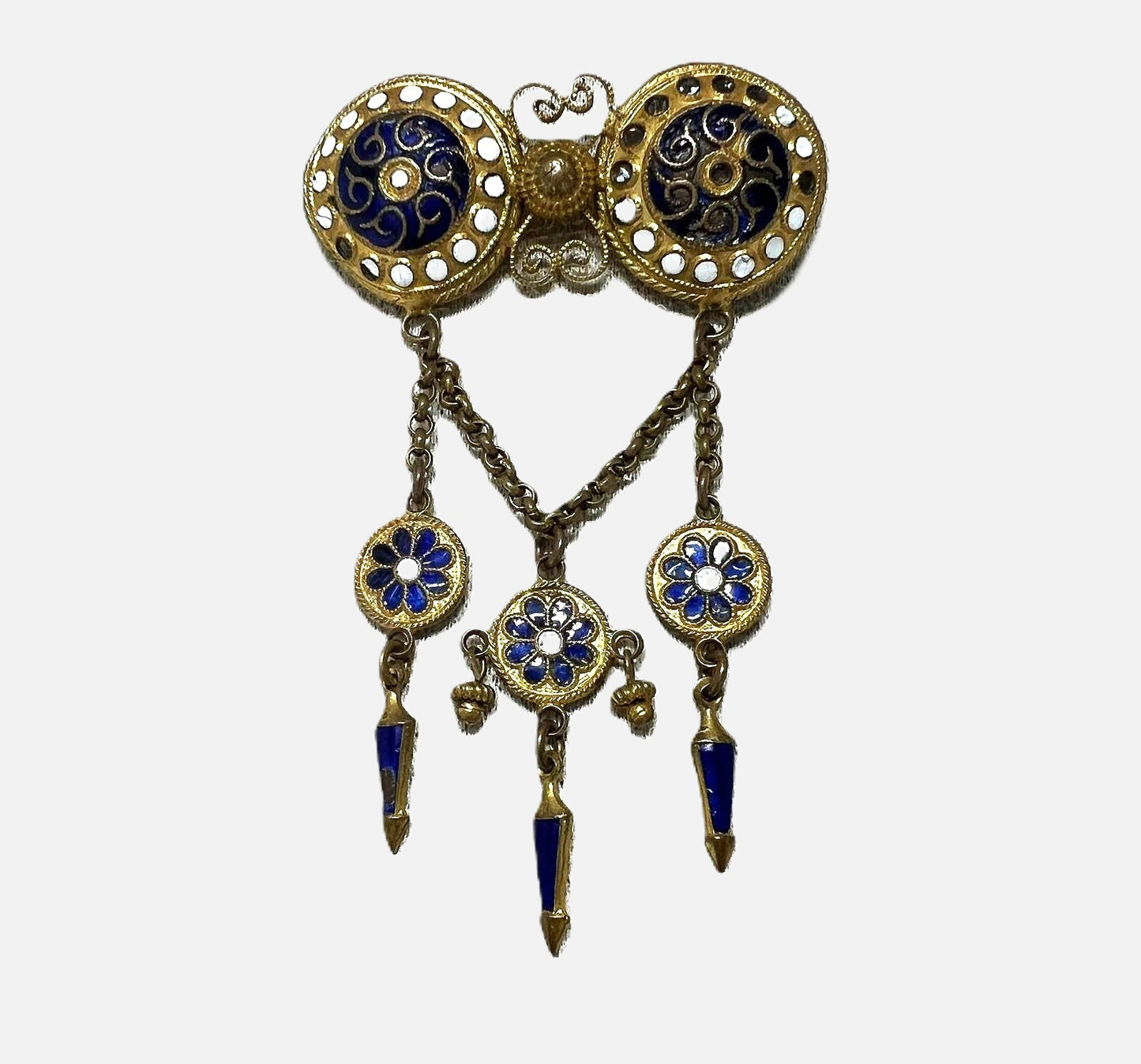 Antike Jugendstil Emaille Brosche