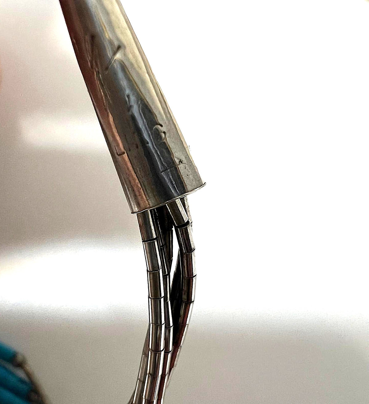 Vintage Sterling Silber Liquid Silver Türkis Kette