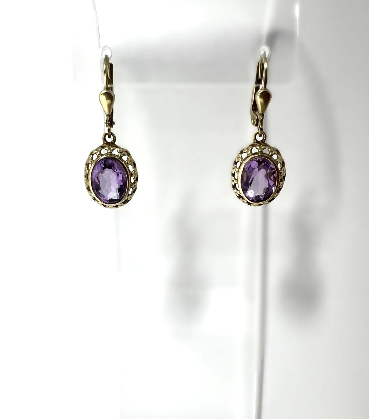 Art Deco Amethyst Hängeohrringe 333 Gold