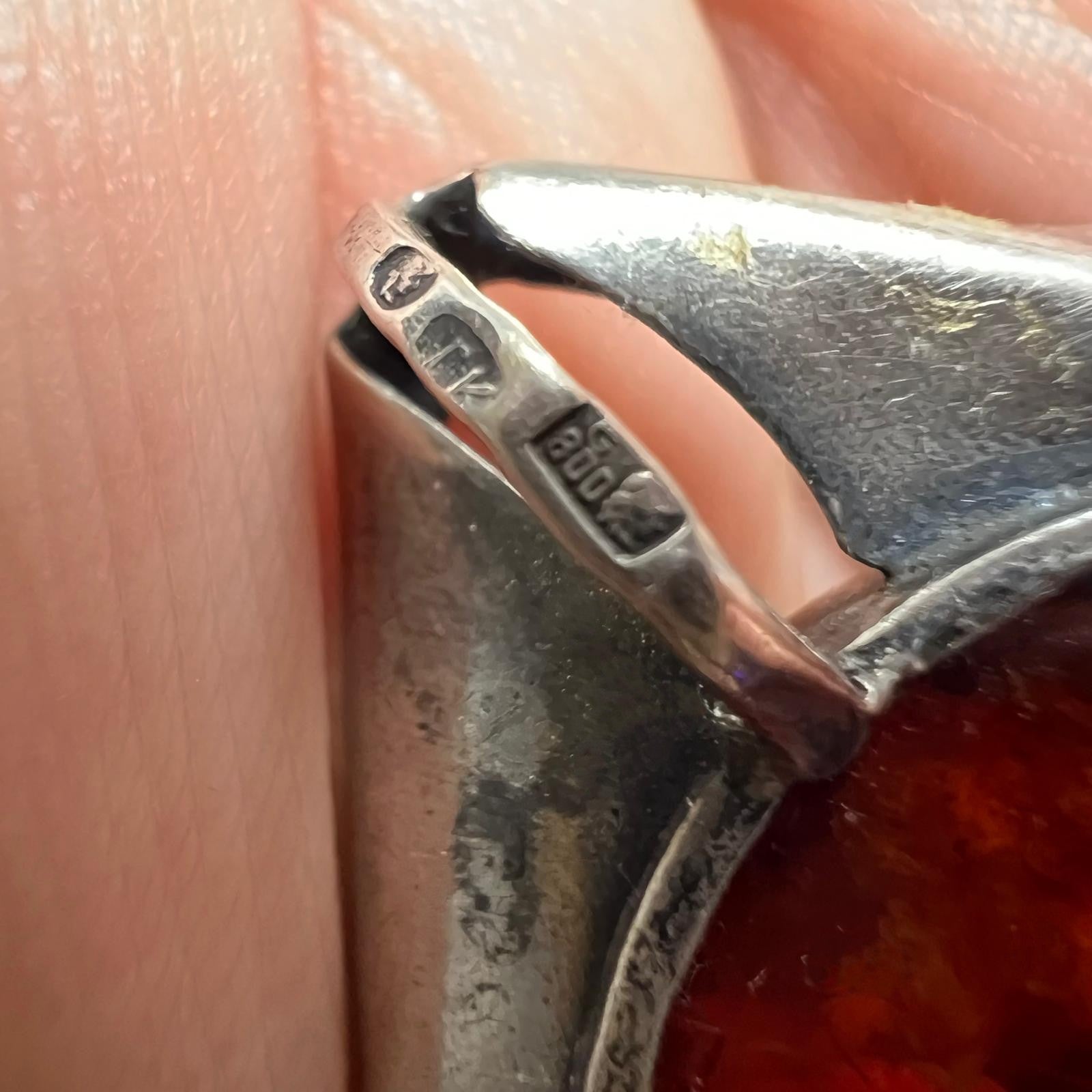Bernsteinanhänger 800 Silber