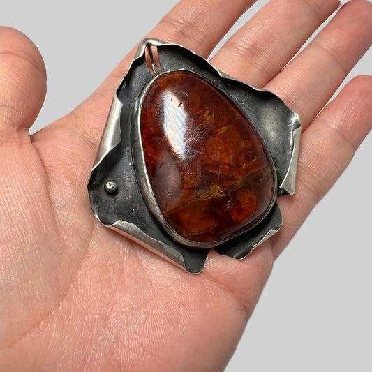 Bernsteinanhänger 800 Silber