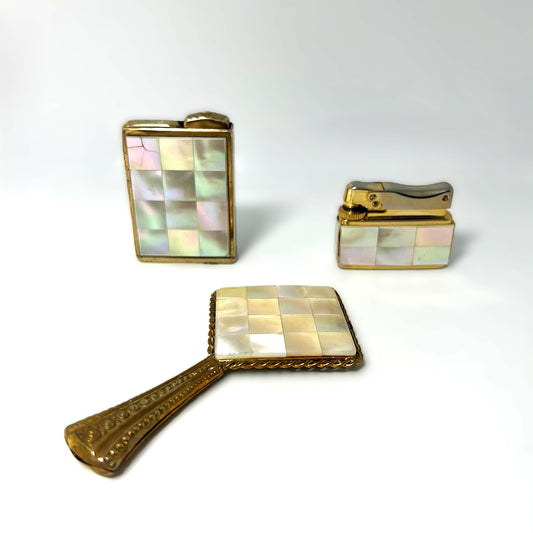 Vintage Perlmutt Vanity Set