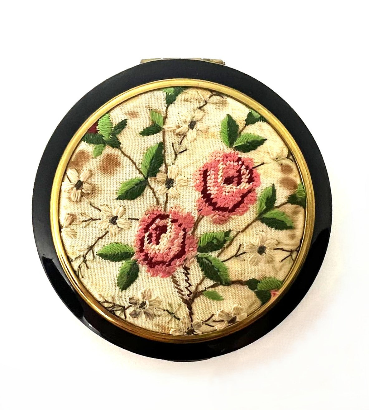 Vintage Petit Point Puderdose 