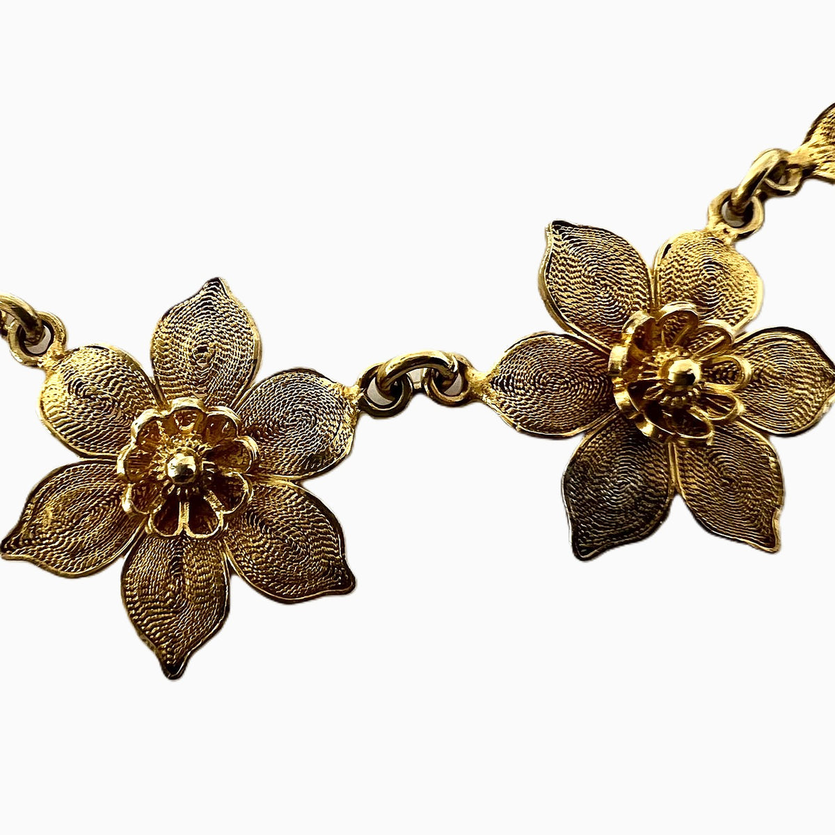 Art Deco Silber Filigran Collier vergoldet 