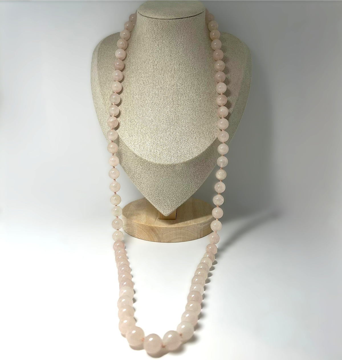 Art Deco Rosenquarz Opernkette 