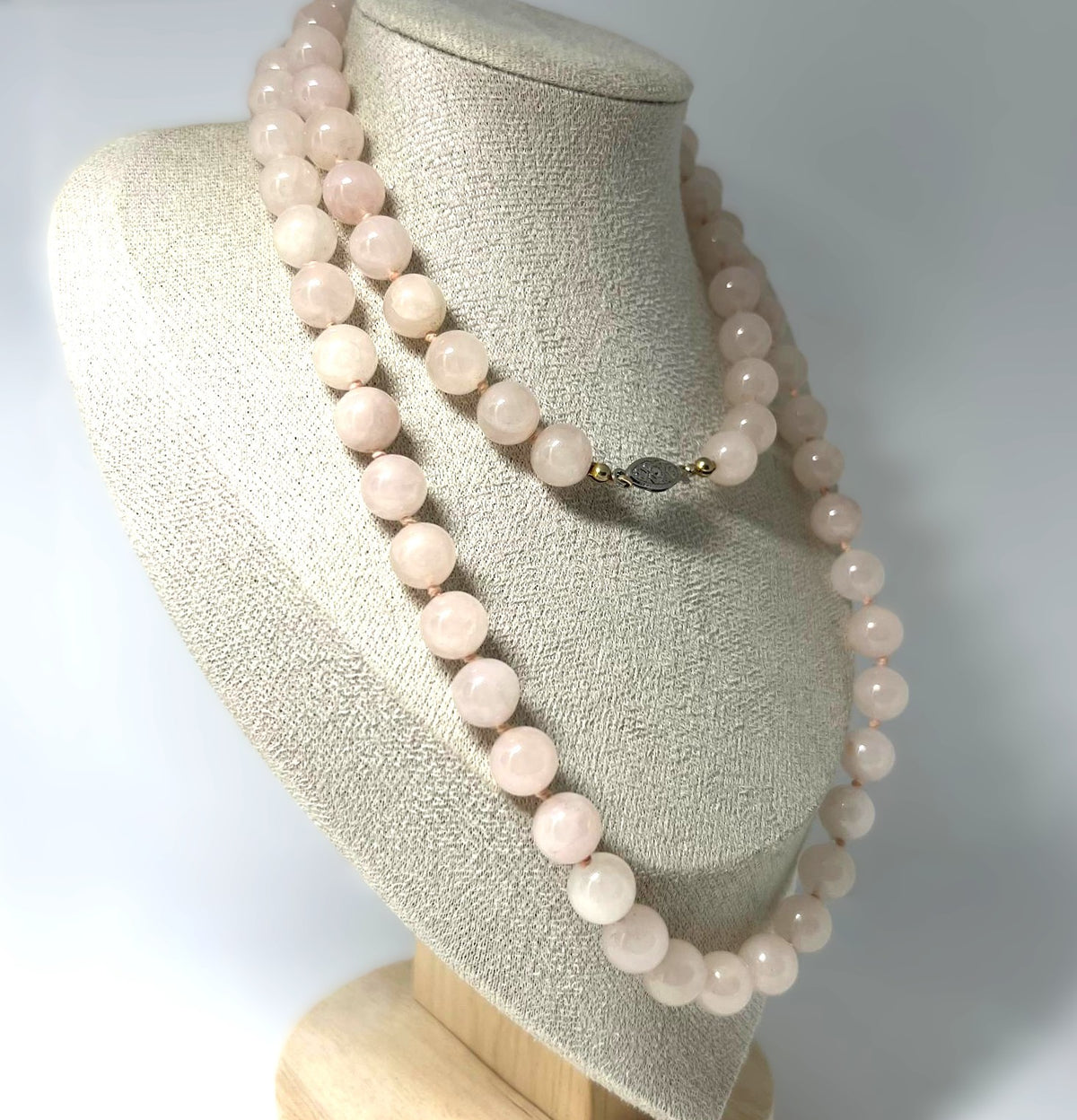 Art Deco Rosenquarz Opernkette 