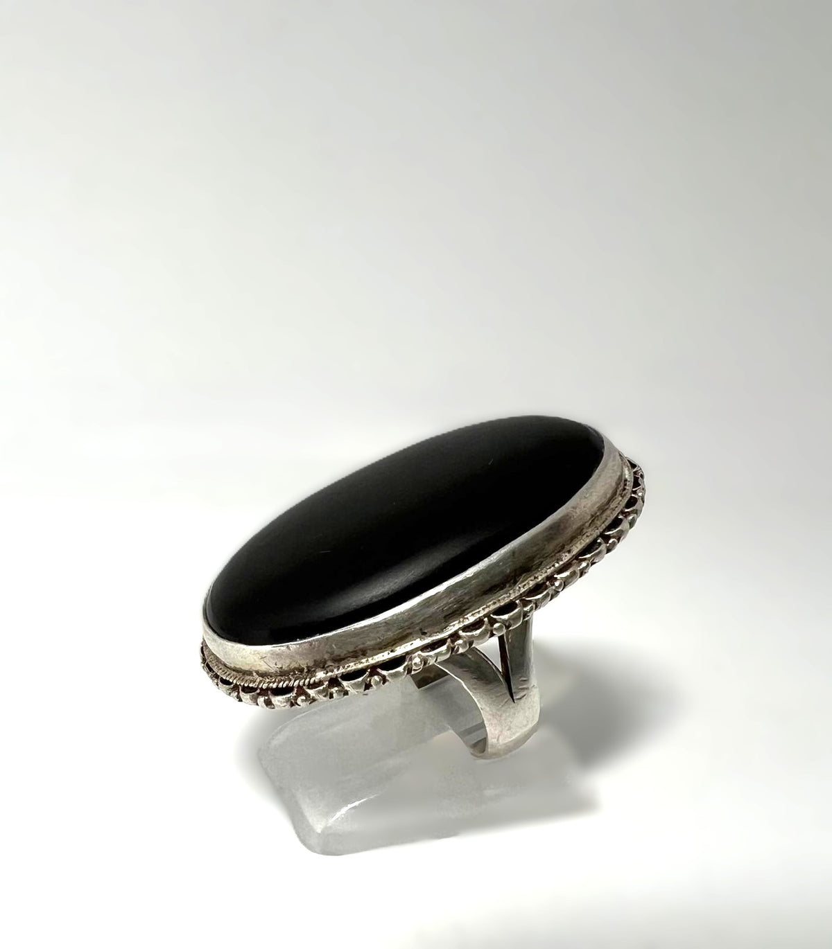 Vintage 925 Silber Onyx Ring 